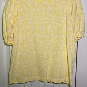 LC Lauren Conrad Yellow Floral Blouse